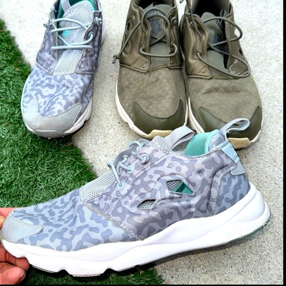 REEBOK - Size 8 - Women’s Sneakers - Gray Teal Leopard Print - Picture 1 of 6